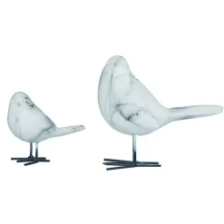 Statues & Figurines>Kirklands Home Marble Bird Resin Statues, Set of 2 White