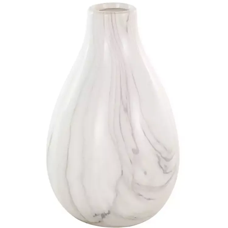 Vases>Kirklands Home Marble Ceramic Vases, Set of 3 White