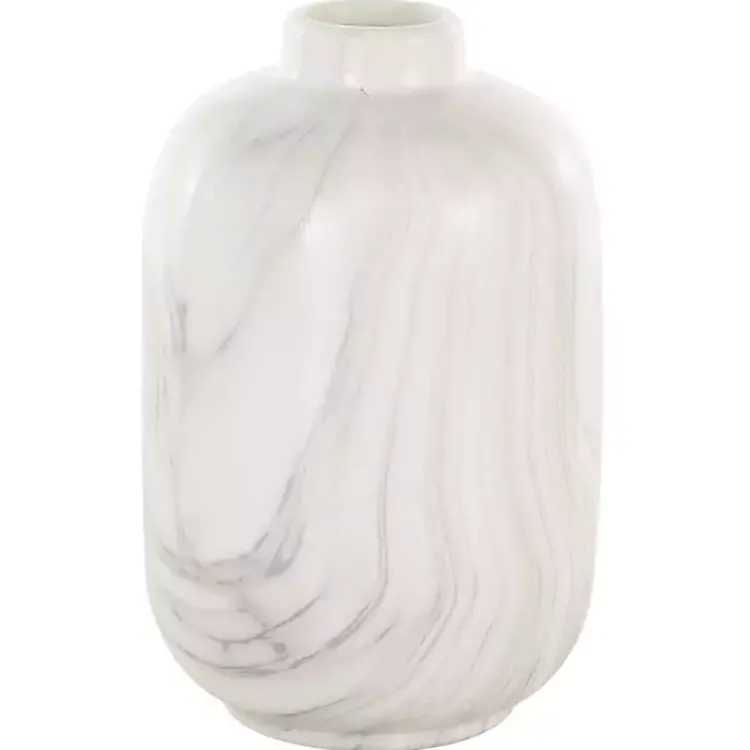 Vases>Kirklands Home Marble Ceramic Vases, Set of 3 White