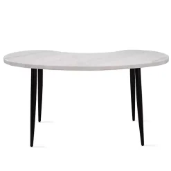 Kirklands Home White Marble Kidney Shaped Desk