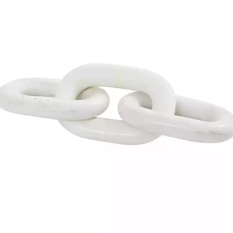 Statues & Figurines>Kirklands Home Marble 3-Link Chain Sculpture White