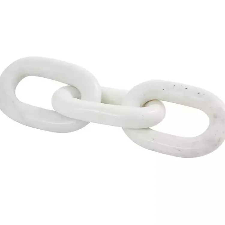Statues & Figurines>Kirklands Home Marble 3-Link Chain Sculpture White