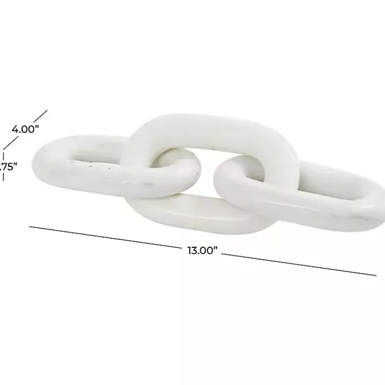 Statues & Figurines>Kirklands Home Marble 3-Link Chain Sculpture White