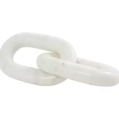 Statues & Figurines>Kirklands Home Marble 2-Link Chain Sculpture White