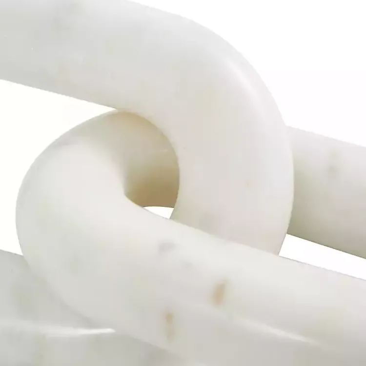 Statues & Figurines>Kirklands Home Marble 2-Link Chain Sculpture White