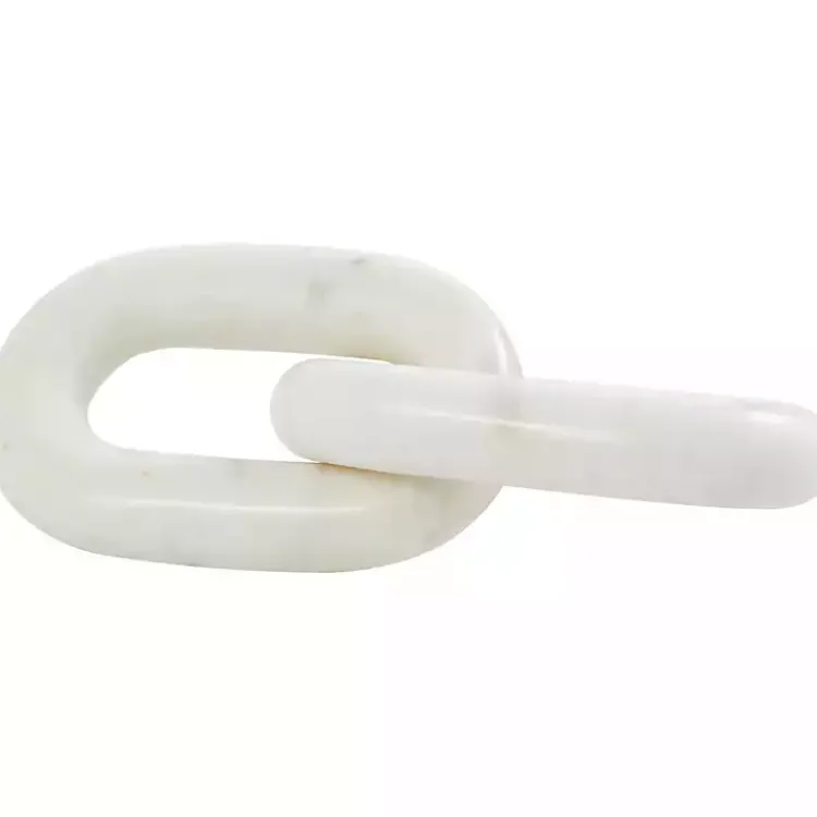 Statues & Figurines>Kirklands Home Marble 2-Link Chain Sculpture White