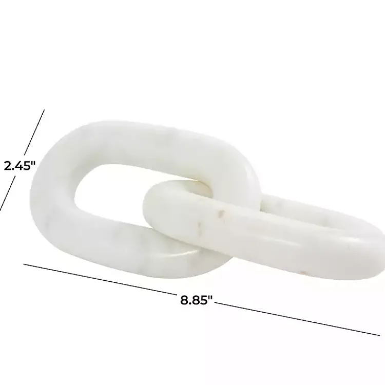 Statues & Figurines>Kirklands Home Marble 2-Link Chain Sculpture White