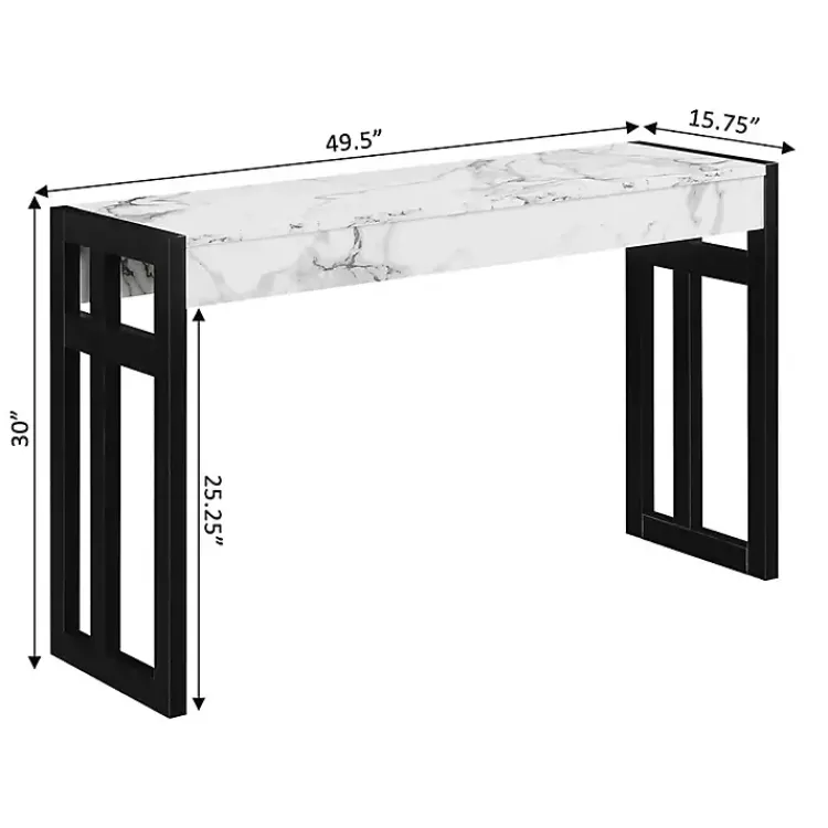 Kirklands Home Marble Monterey Console Table White