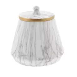 Decorative Bowls & Jars>Kirklands Home White Marble Oval Jar