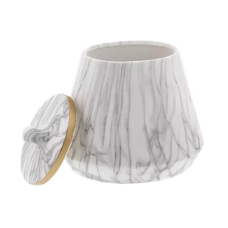 Decorative Bowls & Jars>Kirklands Home White Marble Oval Jar