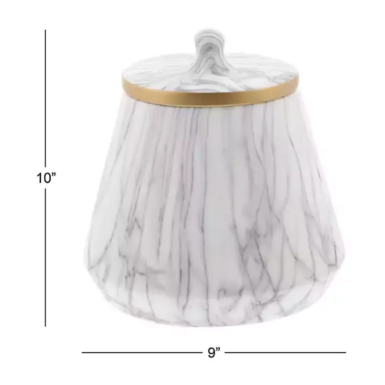 Decorative Bowls & Jars>Kirklands Home White Marble Oval Jar
