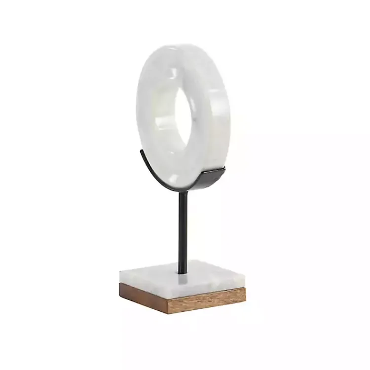 Statues & Figurines>Kirklands Home Marble Ring Sculpture, 11 in. White