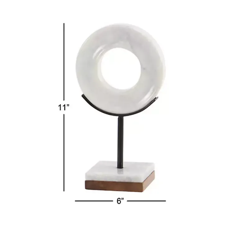 Statues & Figurines>Kirklands Home Marble Ring Sculpture, 11 in. White