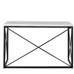 Kirklands Home White Marble Top Sabin Metal Base Sofa Table Sale