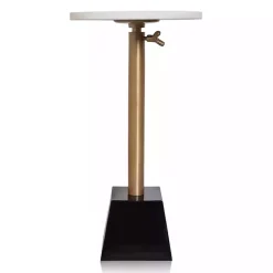 Kirklands Home White Marble Top Tapered Base Accent Table, 12 in. Hot
