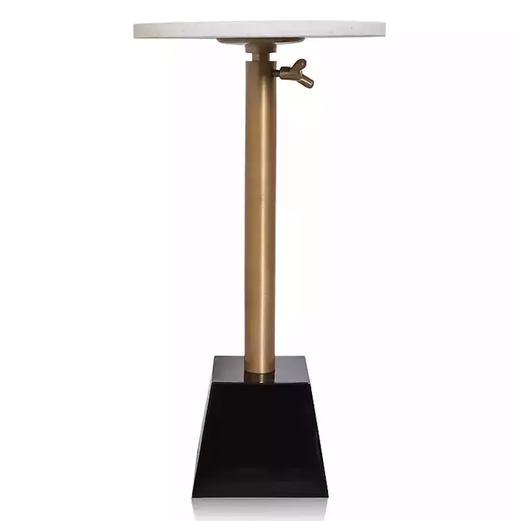 Kirklands Home White Marble Top Tapered Base Accent Table, 12 in. Hot