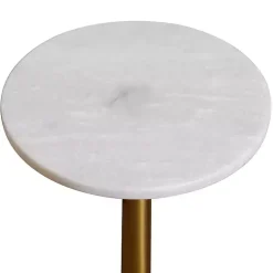 Kirklands Home White Marble Top Tapered Base Accent Table, 12 in. Hot