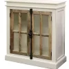 Kirklands Home White Marengo Windowpane 2-Door Cabinet Best
