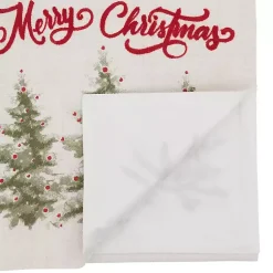 Christmas Dining & Entertaining>Kirklands Home White Merry Christmas Trees Table Runner