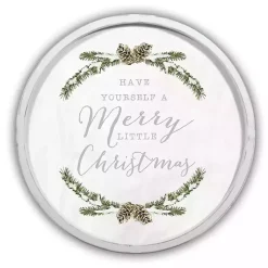 Christmas Art & Wall Decor>Kirklands Home Merry Little Christmas Round Wall Plaque White