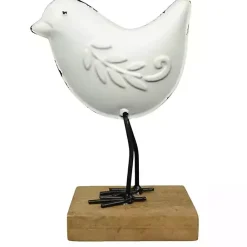 Statues & Figurines>Kirklands Home Metal Bird Statue on Wood Base, 6 in. White