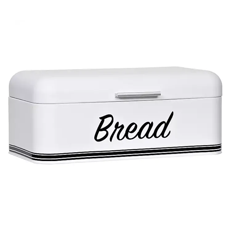 Kirklands Home Metal Bread Box White Outlet