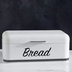 Kirklands Home Metal Bread Box White Outlet