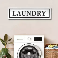 Kirklands Home Metal Laundry Wall Sign White