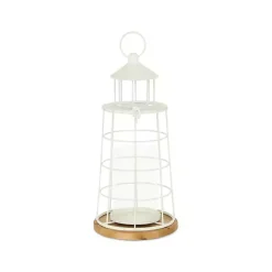 Lanterns>Kirklands Home Metal Lighthouse Lantern, 15 in. White