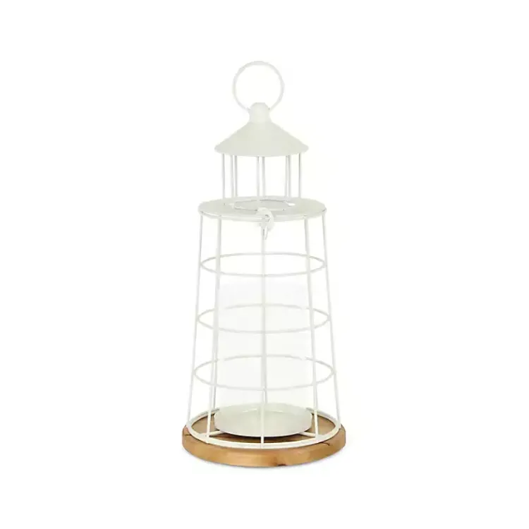 Lanterns>Kirklands Home Metal Lighthouse Lantern, 15 in. White