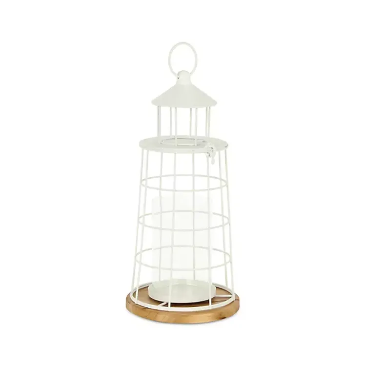 Lanterns>Kirklands Home Metal Lighthouse Lantern, 15 in. White