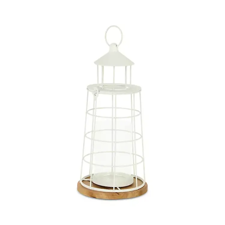 Lanterns>Kirklands Home Metal Lighthouse Lantern, 15 in. White