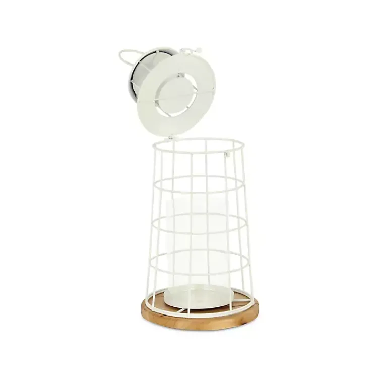 Lanterns>Kirklands Home Metal Lighthouse Lantern, 15 in. White