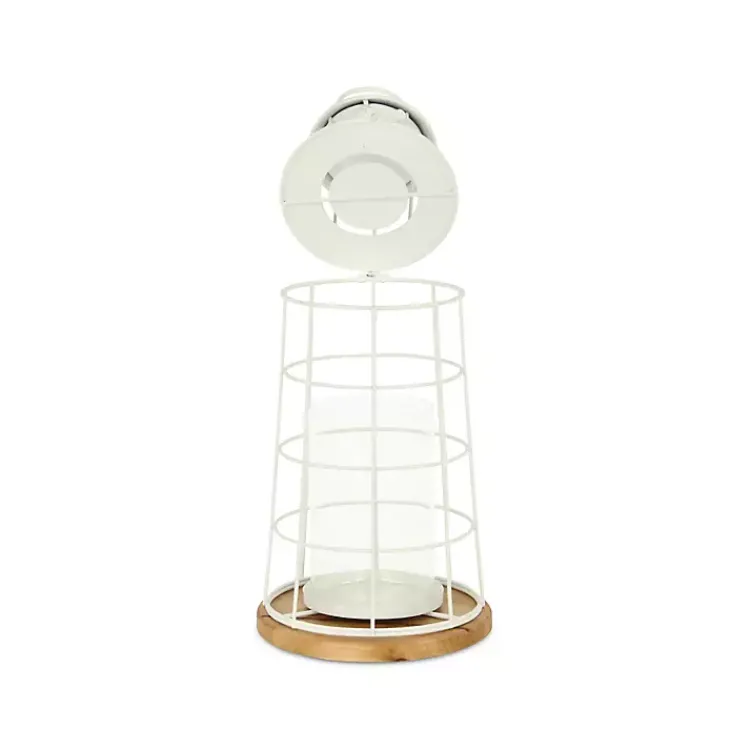 Lanterns>Kirklands Home Metal Lighthouse Lantern, 15 in. White