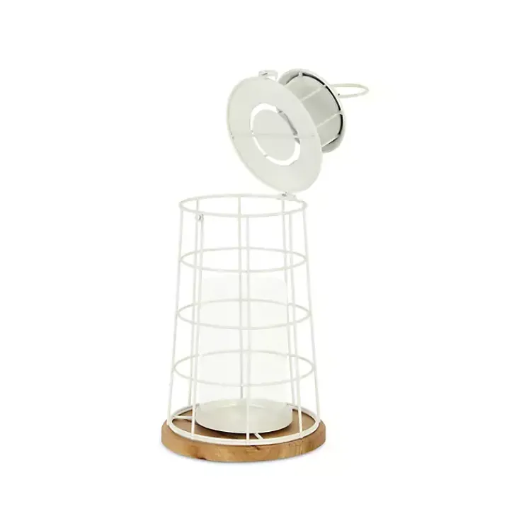 Lanterns>Kirklands Home Metal Lighthouse Lantern, 15 in. White