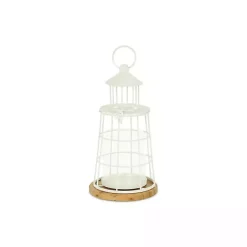 Lanterns>Kirklands Home Metal Lighthouse Lantern, 12 in. White