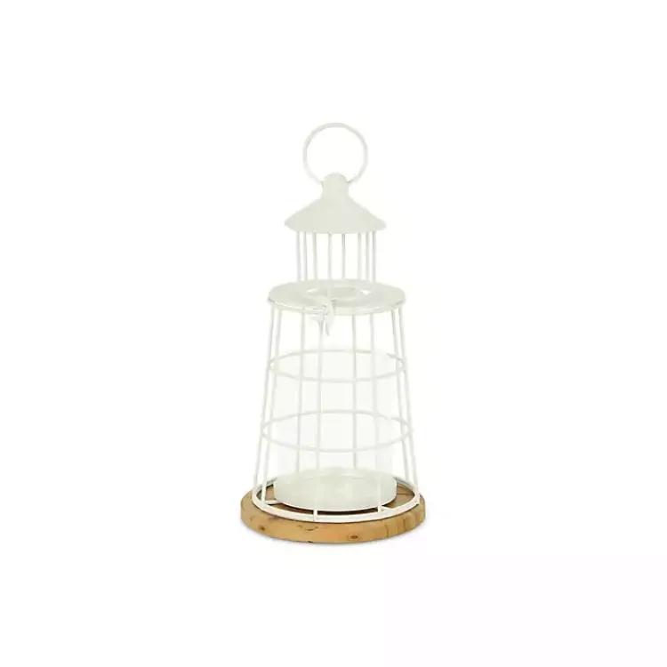 Lanterns>Kirklands Home Metal Lighthouse Lantern, 12 in. White