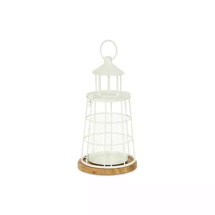 Lanterns>Kirklands Home Metal Lighthouse Lantern, 12 in. White