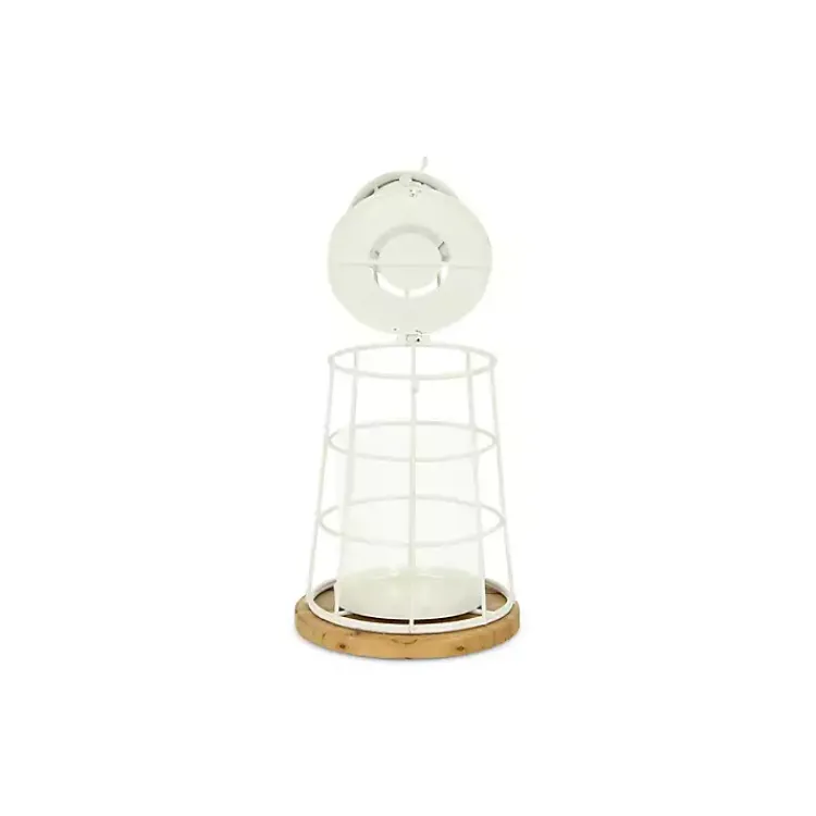 Lanterns>Kirklands Home Metal Lighthouse Lantern, 12 in. White