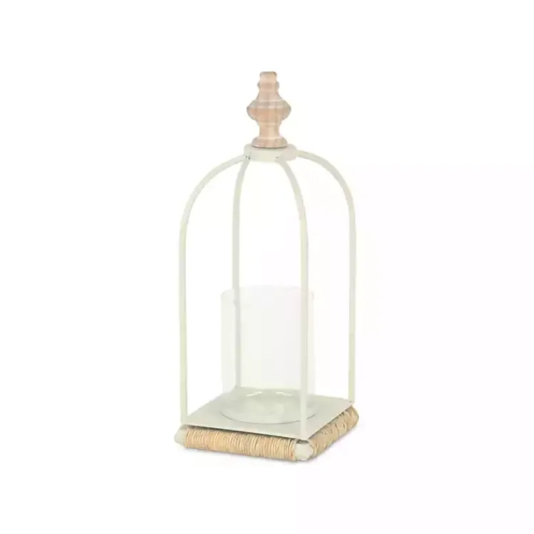 Lanterns>Kirklands Home Metal Rope Wrapped Lantern White
