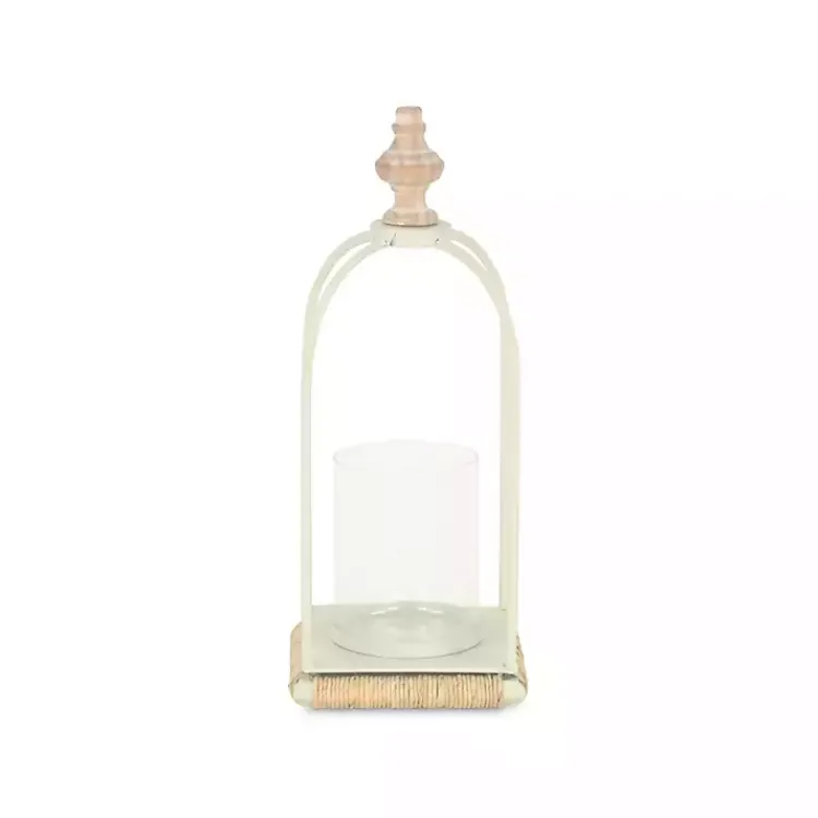 Lanterns>Kirklands Home Metal Rope Wrapped Lantern White