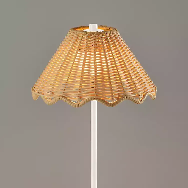 Kirklands Home Metal Scalloped Shade Cordless Table Lamp White Hot