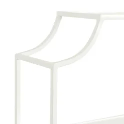 Kirklands Home Metal Scalloped 3-Tier Glass Wall Shelf White Clearance