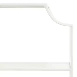 Kirklands Home Metal Scalloped 3-Tier Glass Wall Shelf White Clearance