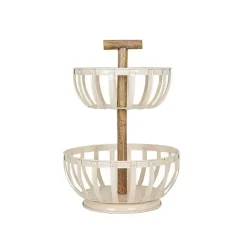 Kirklands Home Metal 2-Tier Kitchen Basket White Sale