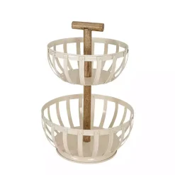 Kirklands Home Metal 2-Tier Kitchen Basket White Sale