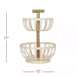 Kirklands Home Metal 2-Tier Kitchen Basket White Sale