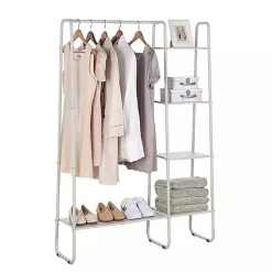 Kirklands Home Metal 4-Tier Shelf Clothing Rack White Discount