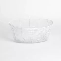 Baskets & Boxes>Kirklands Home Metal Wire Basket with Handle White