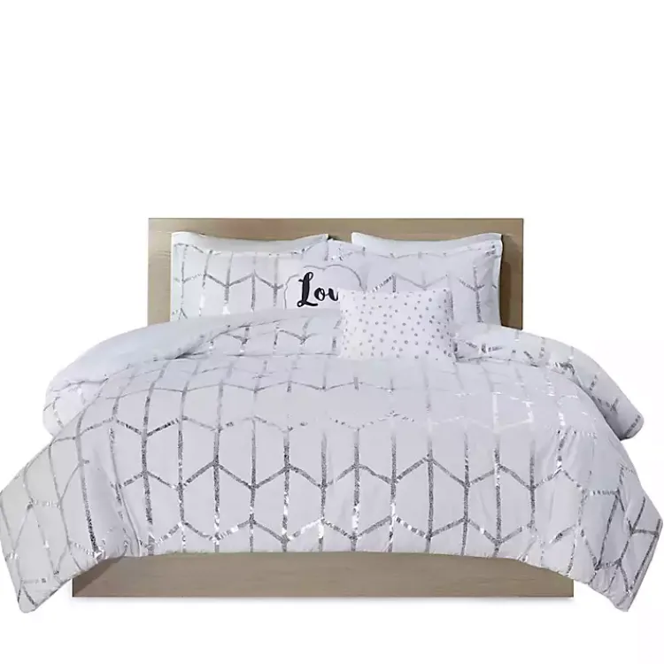 Kirklands Home White Metallic 5-pc. Full/Queen Comforter Set Best